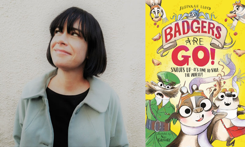 Badgers Are Go! by Susannah Lloyd. Book cover and author photo.