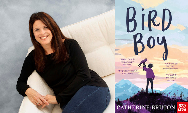 Bird Boy by Catherine Bruton. Book cover and author photo.