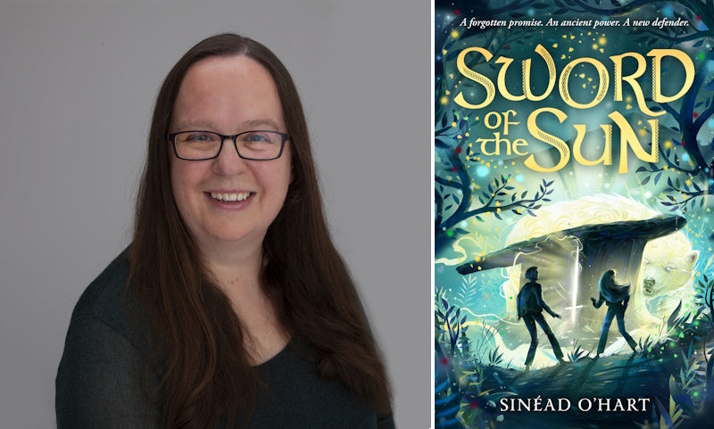 Sword of the Sun by Sinead O'Hart. Book cover and author photo.