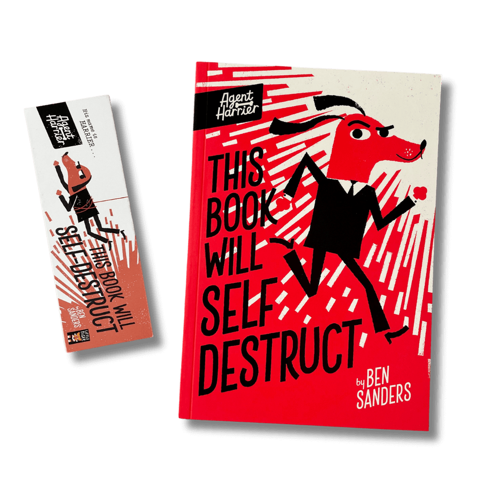 This Book Will Self Destruct by Ben Sanders with accompanying bookmark