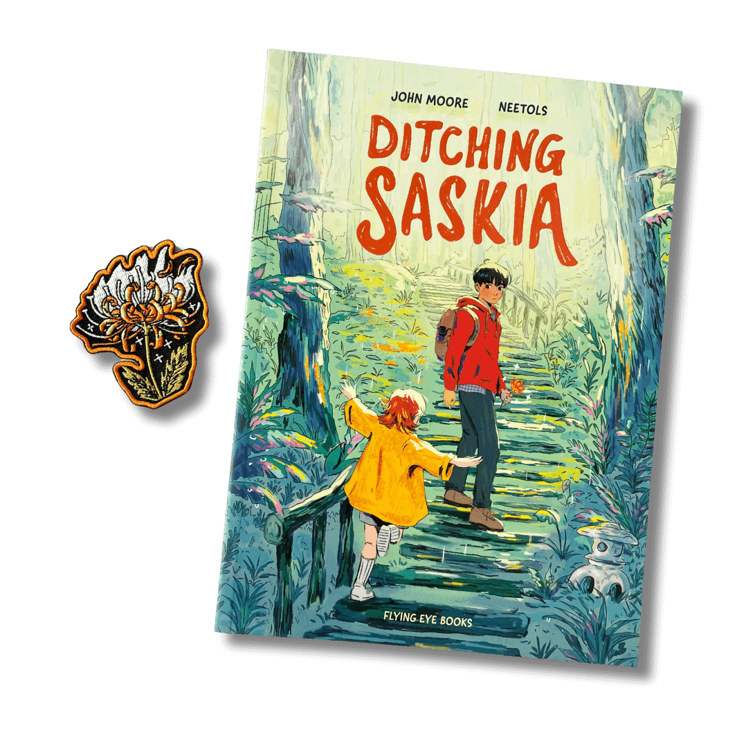 Ditching Saskia by John Moore and Neetols with accompanying embroidered patch