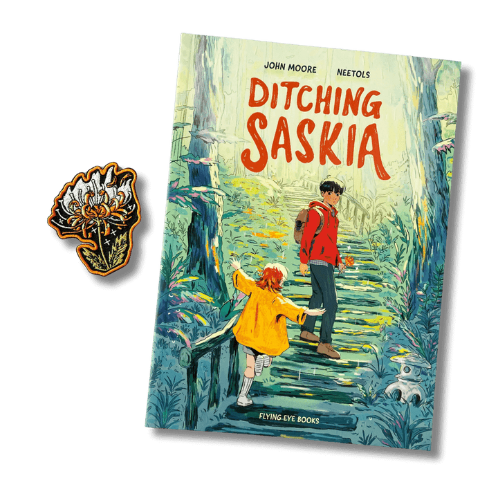 Ditching Saskia by John Moore and Neetols with accompanying embroidered patch