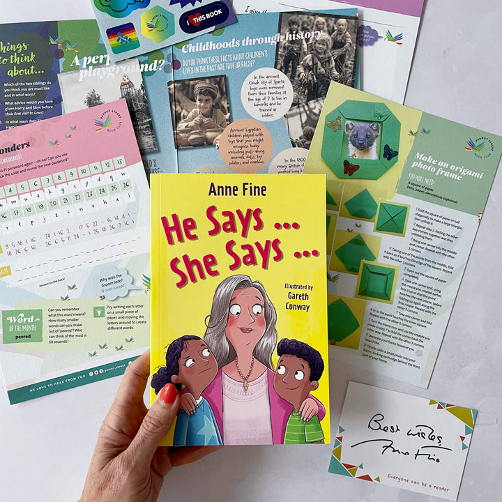 He Says... She Says... chapter book and activity pack