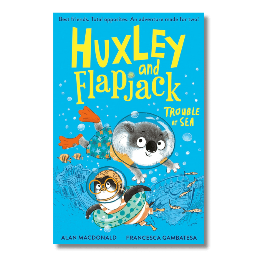 Cover of Huxley and Flapjack: Trouble at Sea by Alan Macdonald and Francesca Gambatesa