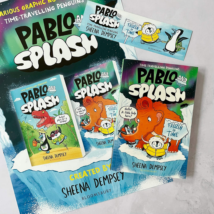 Pablo and Splash: Frozen in Time by Sheena Dempsey with poster and bookmark