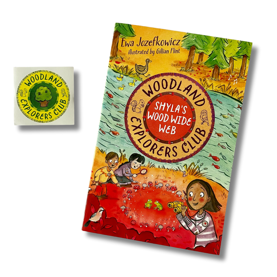 Shyla's Wood Wide Web by Ewa Jozefkowicz with Woodland Explorers Club sticker