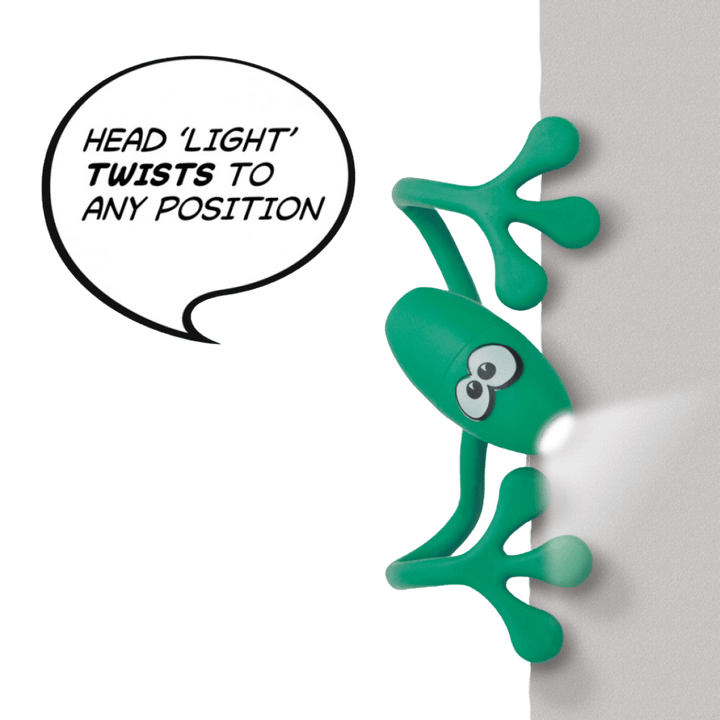 Green Super Bendy Light with head twisted to any position